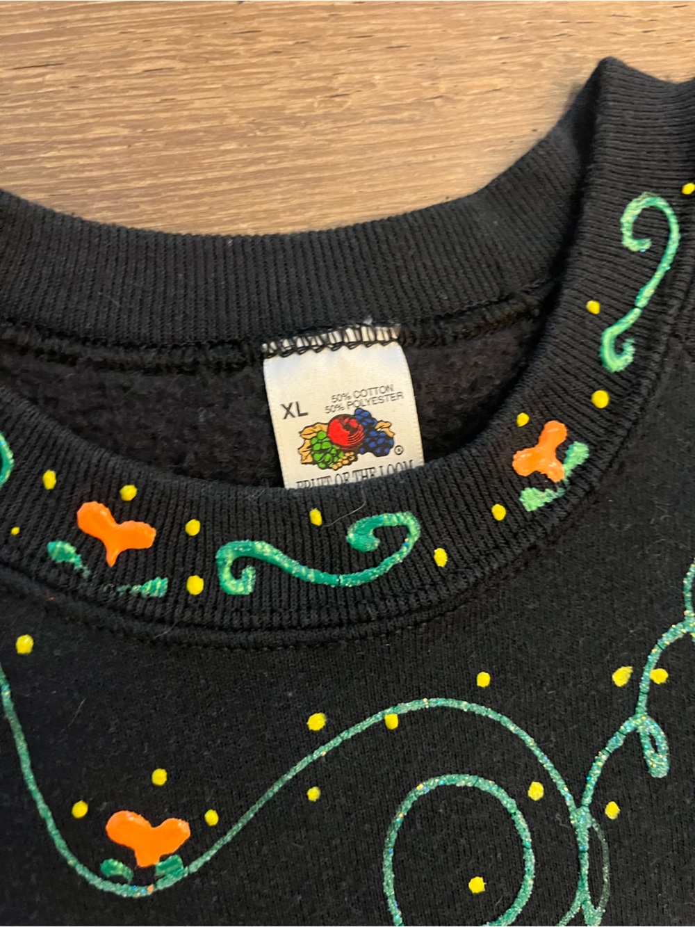 Vintage Halloween Sweatshirt Womens Large Crewneck Puff Paint Granny - Picture 5 of 8